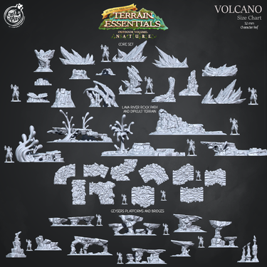 Volcano Terrain - Geysers and Platforms